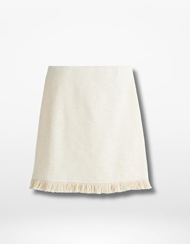 H&M Boucle Skirt With Fringe