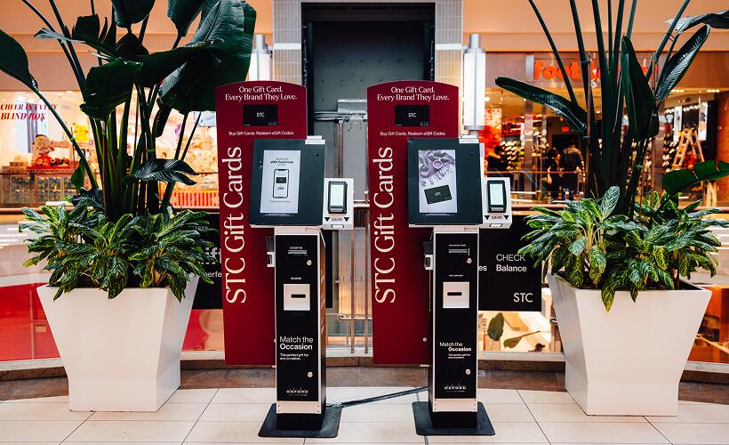 Gift card kiosks inside the STC mall where visitors can easily buy or check their card balance