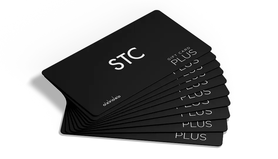 Stack of Scarborough Town Centre corporate gift cards for business gifting