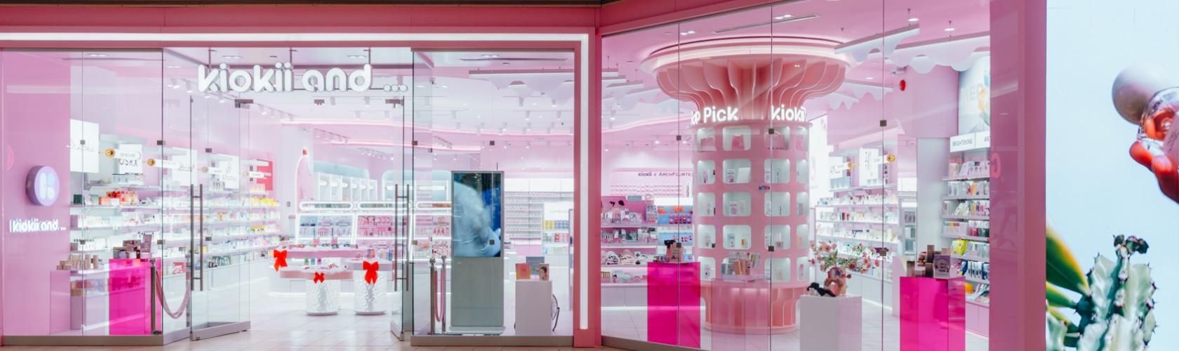 Kiokii and beauty store displaying Korean and Japanese skincare products with well-arranged shelves