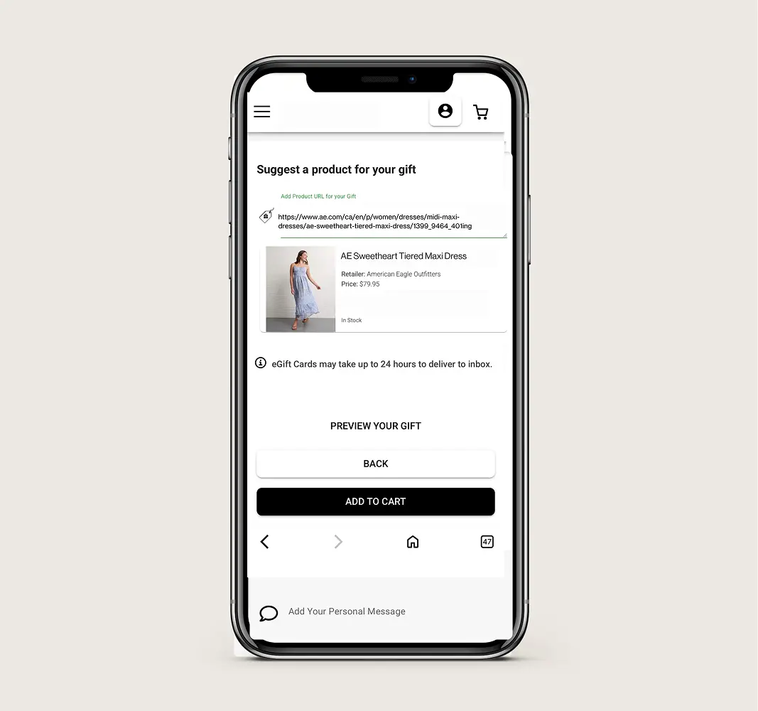 Product screen