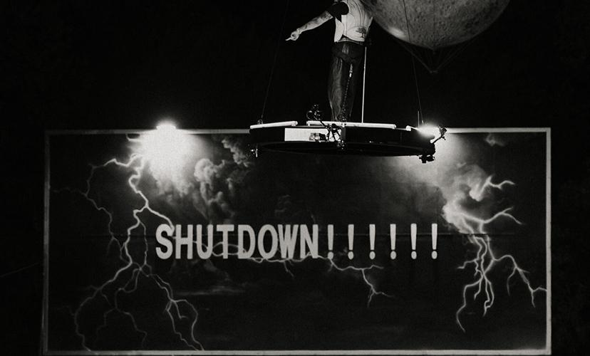 SHUTDOWN artwork capturing the energy of live music and immersive performance culture