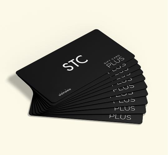 Multiple STC corporate gift cards displayed for use across Scarborough Town Centre retailers