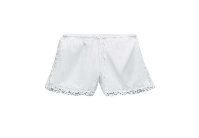 Zara Lace Trim Short Shorts