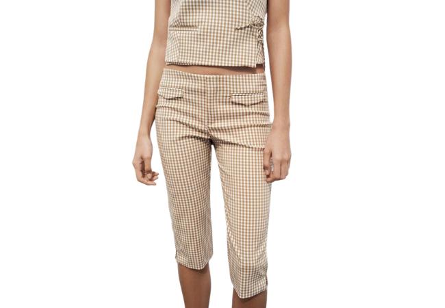 Zara Gingham Capri Pants