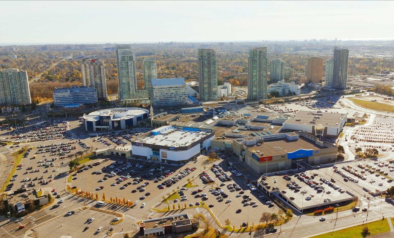 Spacious mall parking lots with thousands of spaces for convenient visitor parking