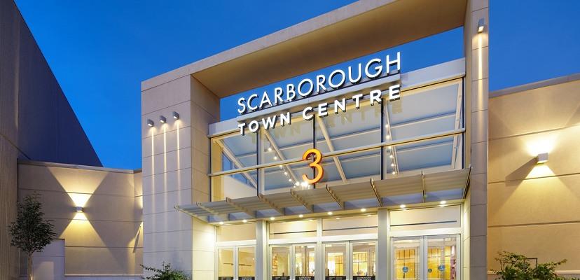 Entrance 3 at Scarborough Town Centre Mall with security presence and well-lit access points