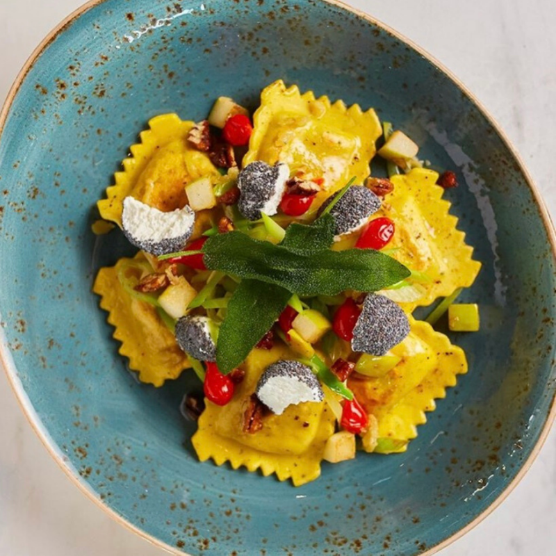 Pasta displayed in bowl