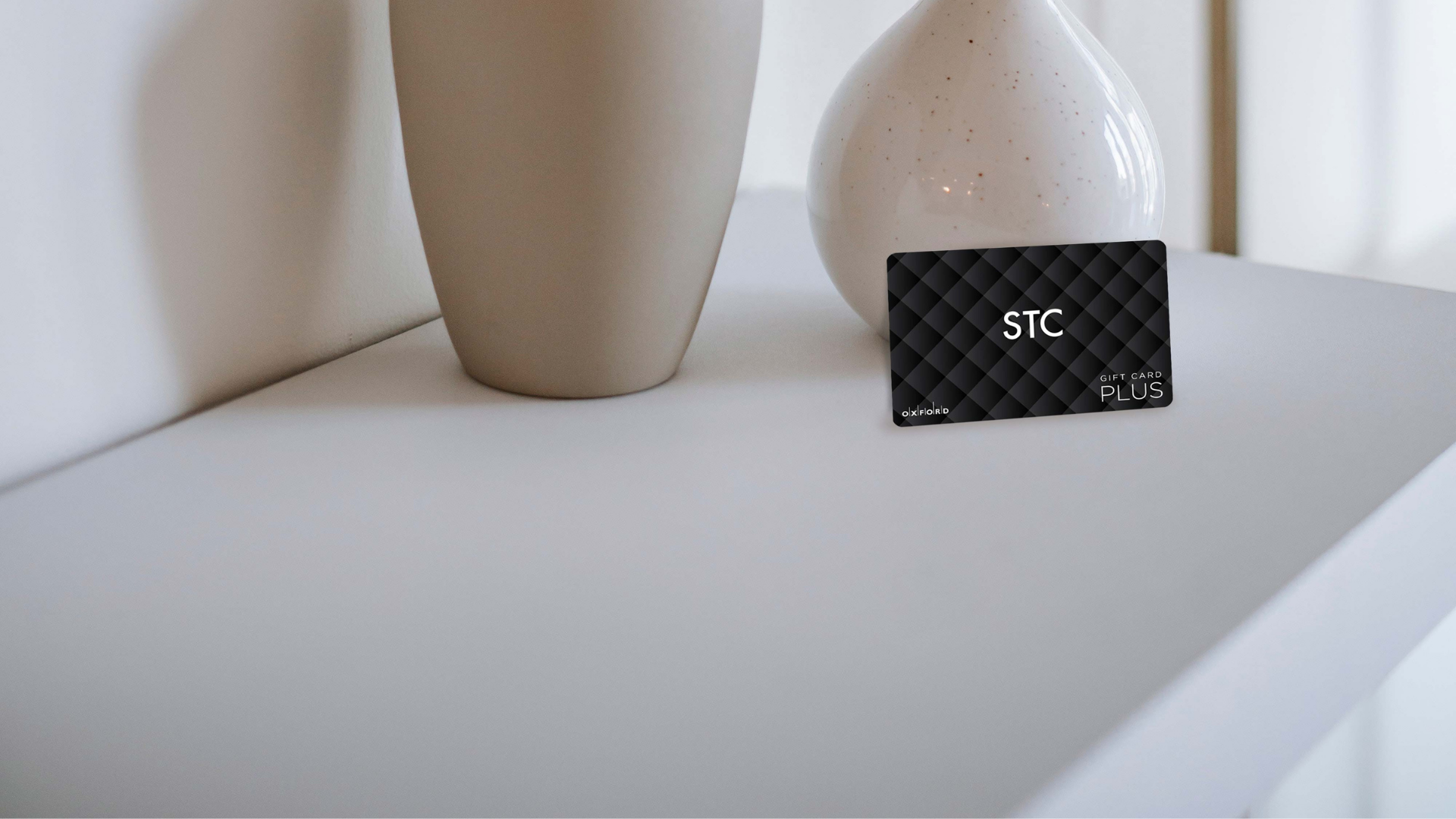 STC Gift Card Image, Black STC Gift Card, Beige pot