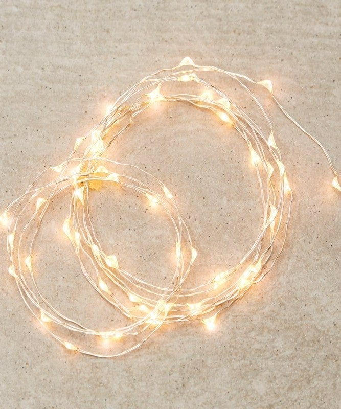 SILVER-STRING LED 30-LIGHT – WARM WHITE, 5’