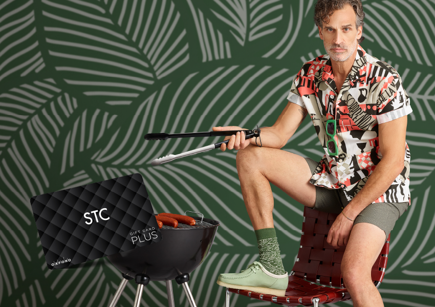 Man grilling promoting a STC gift card