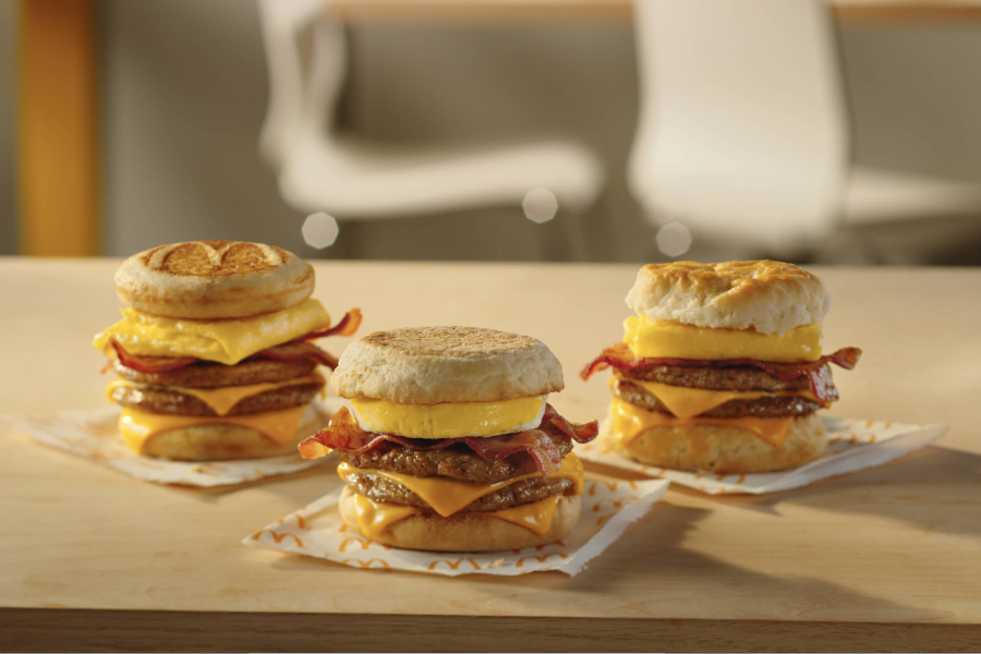 3 mcdonald's breakfast sandwiches