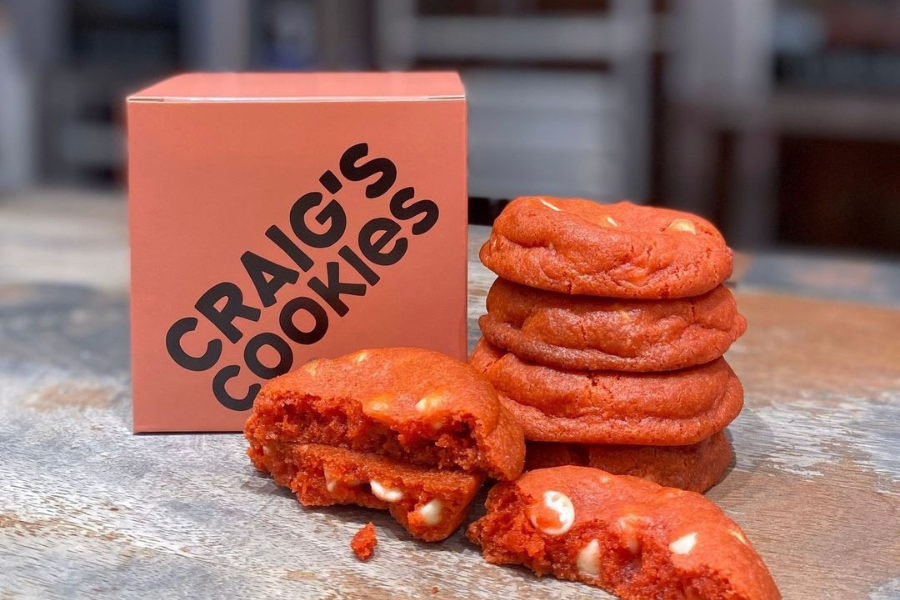 a box of craig's strawberry and cream cookies