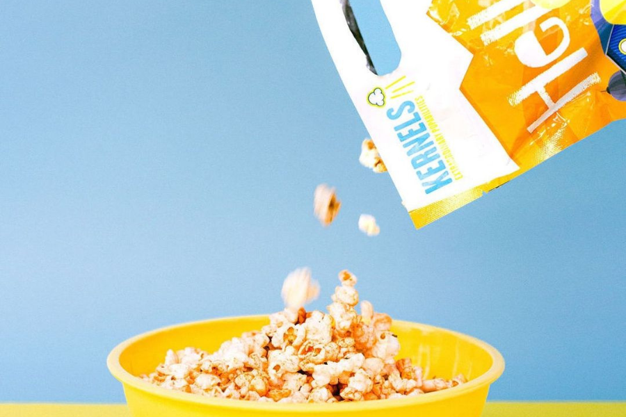 popcorn poured into a bowl