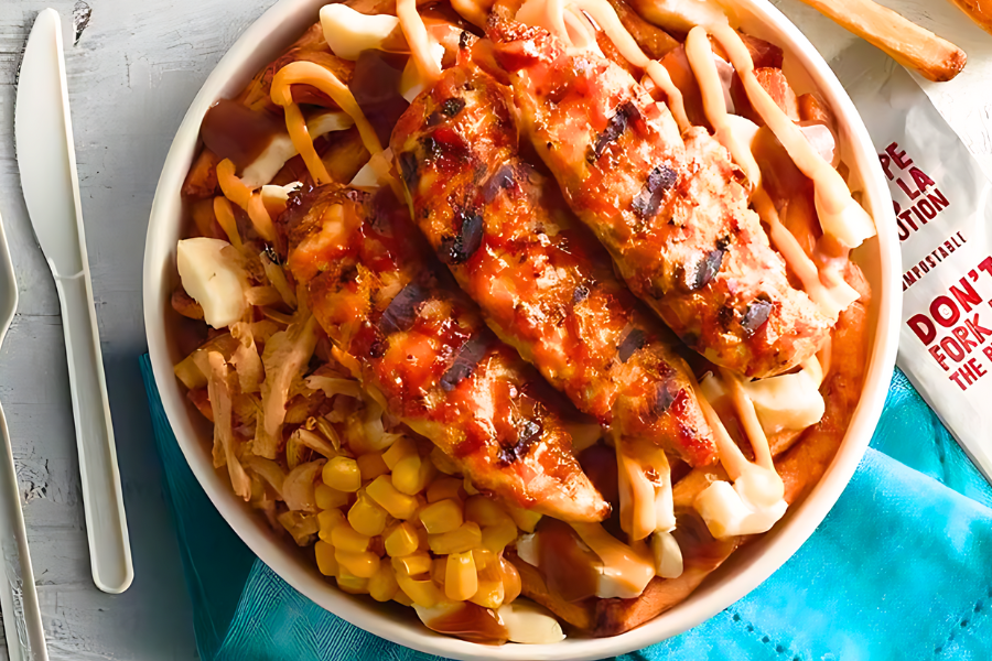 poulet rouge poutine