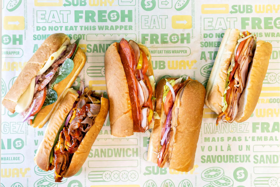 assorted half subway sandwiches