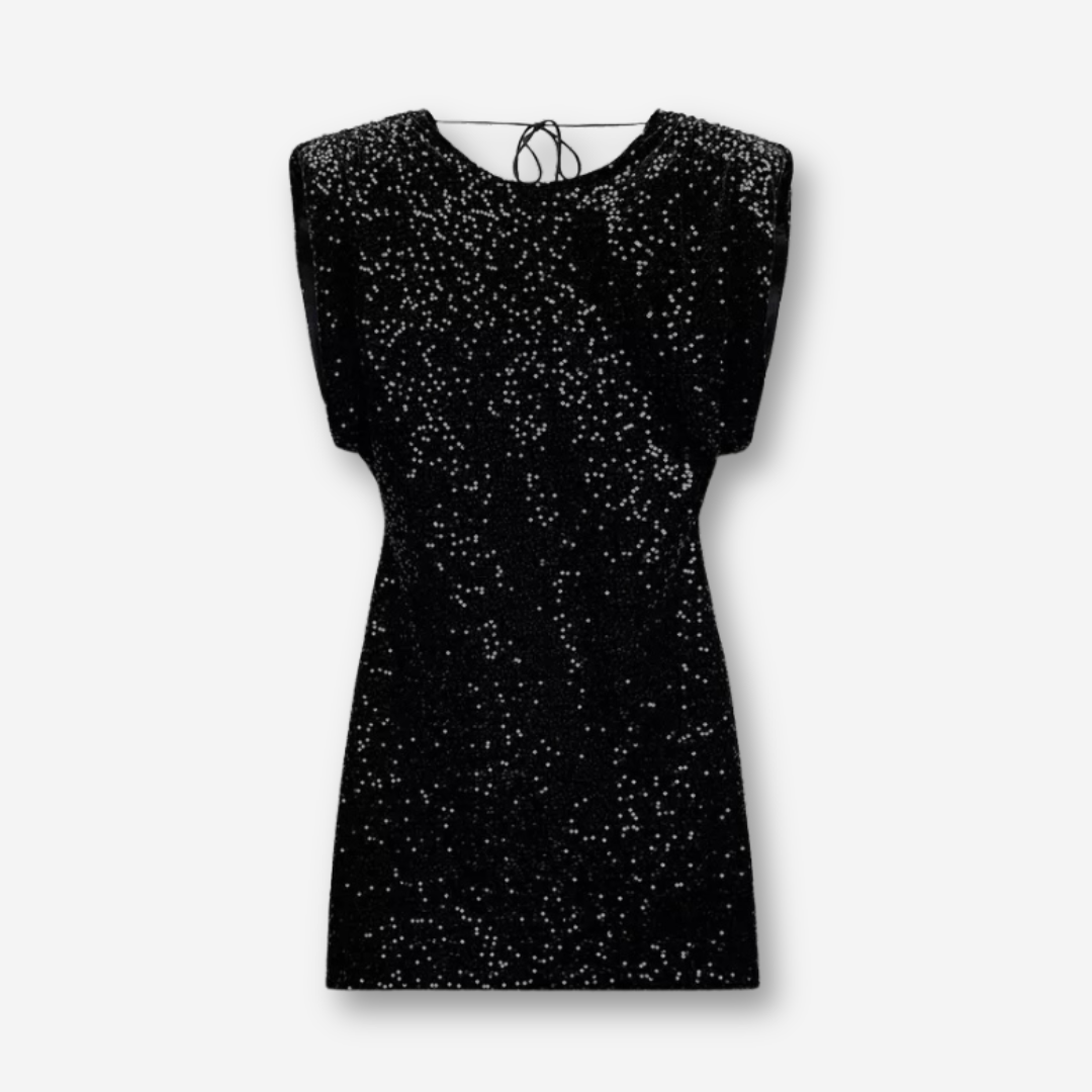 Black short-sleeve dress