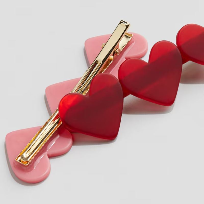 Heart hair clips