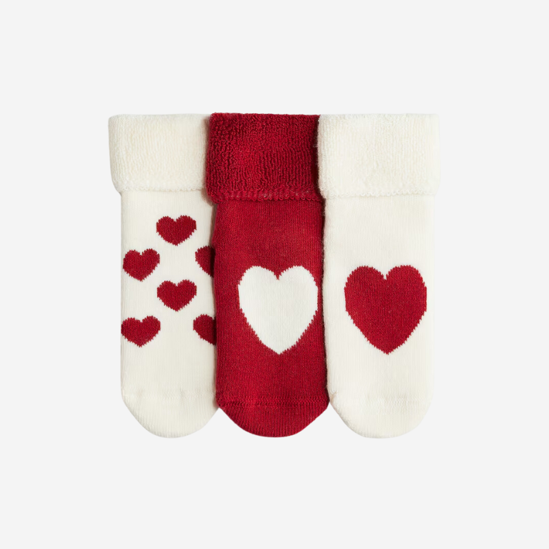 heart terry socks