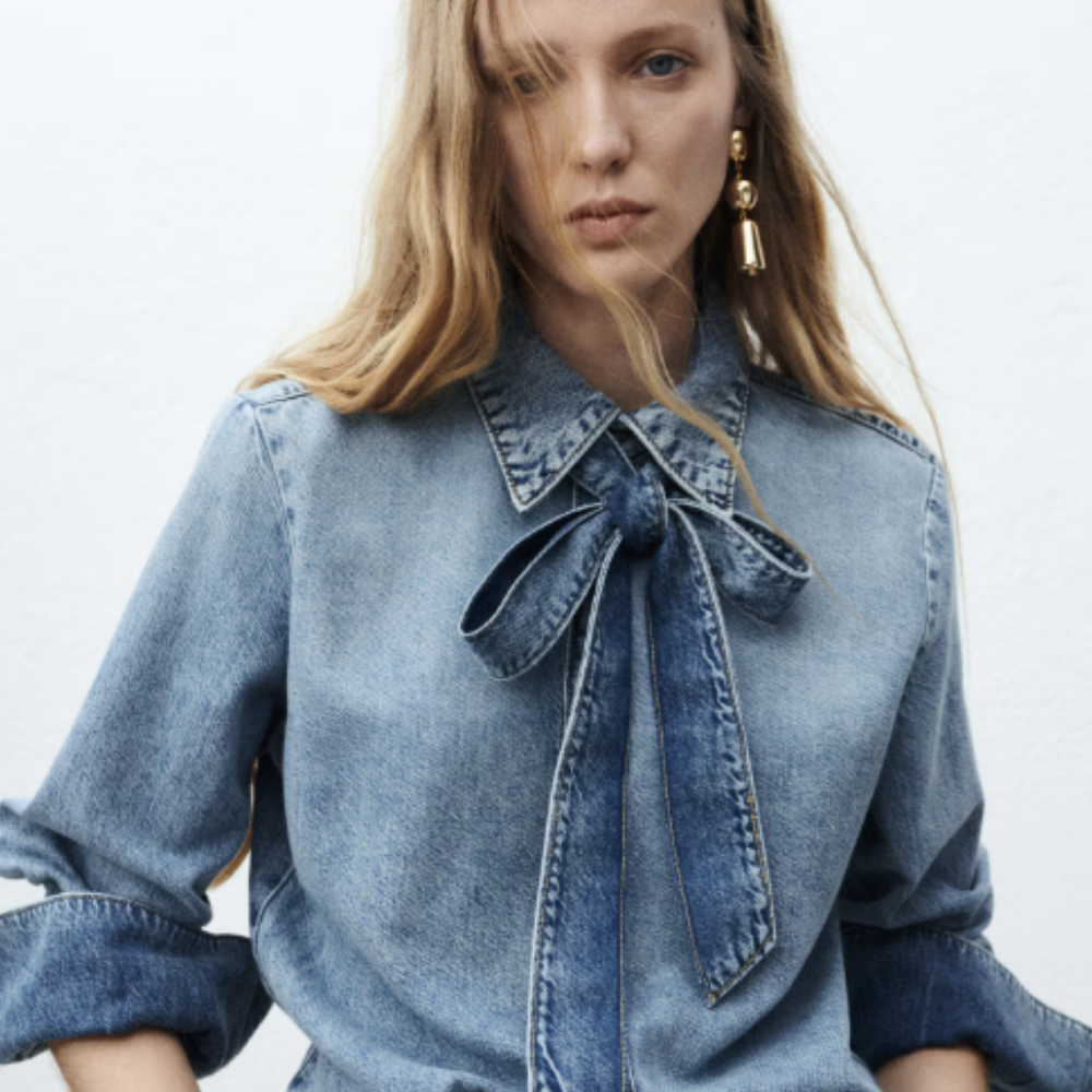 denim blouse