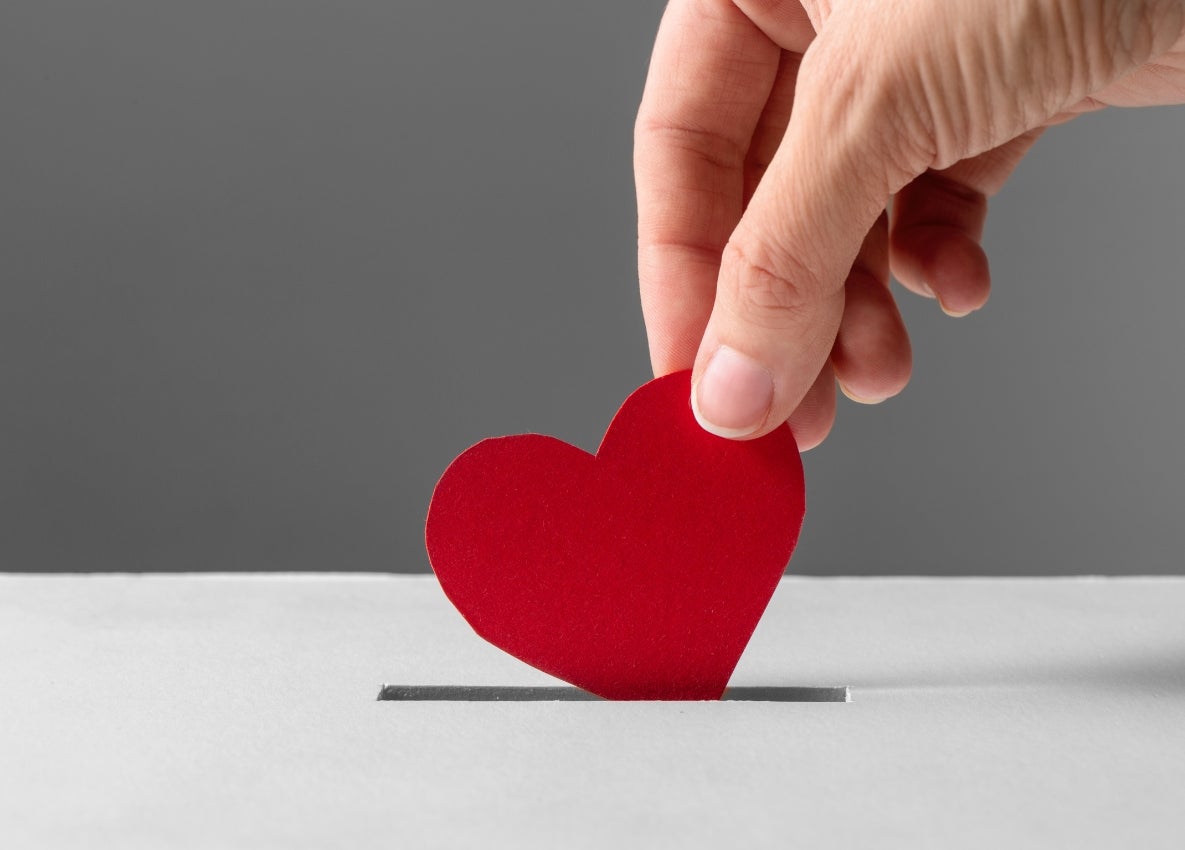 someone donating a heart